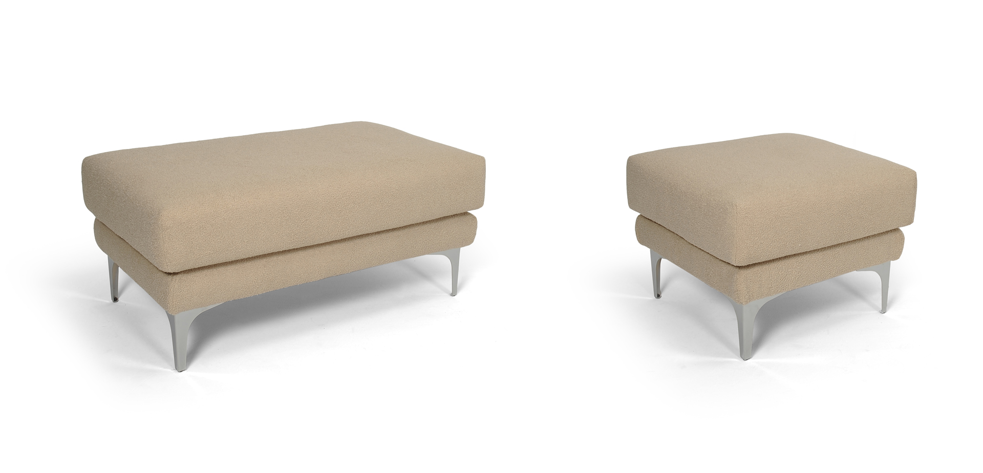 Taburet Mic & Taburet Mare Crem Galla Cubo - MobilaDalin