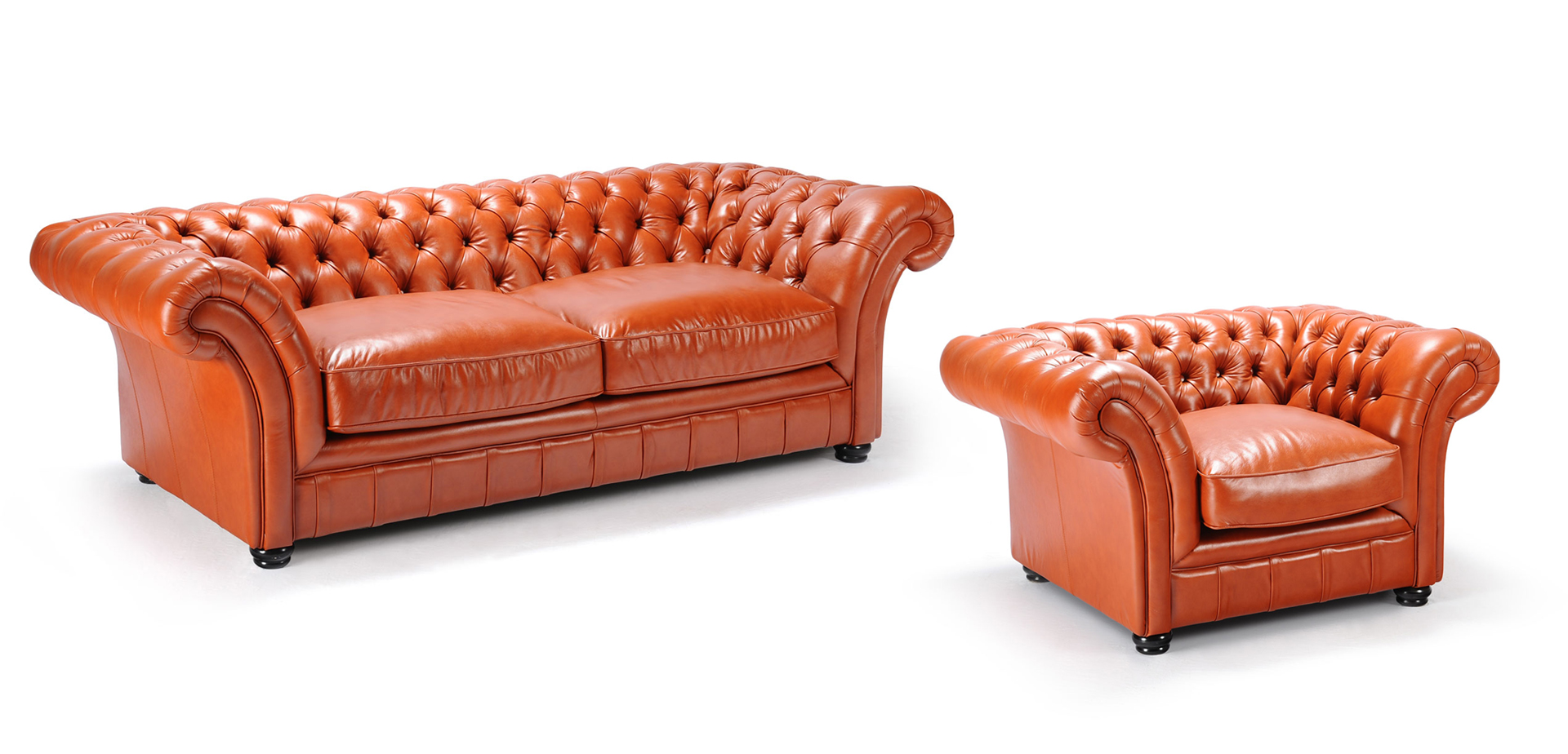 Canapea și Fotoliu Coral Imitație Piele London Chesterfield - MobilaDalin