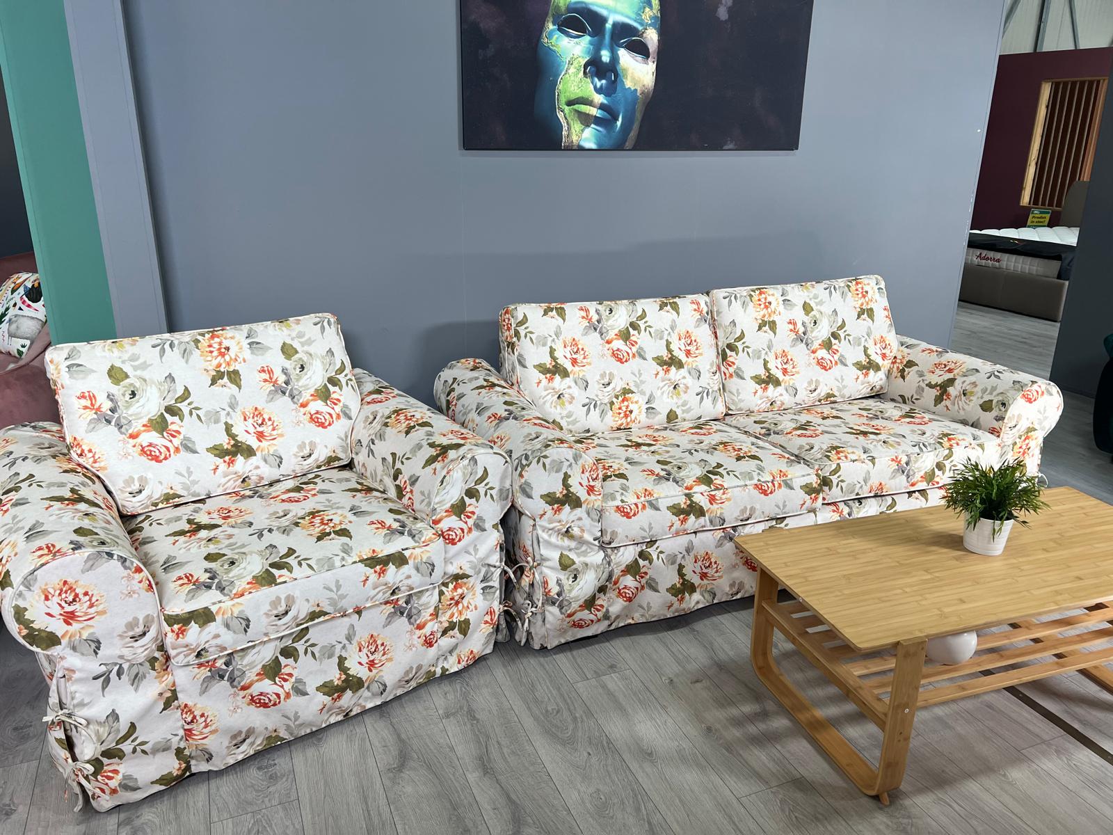 Set Canapea Extensibila și Fotoliu la reducere, Outlet MobilaDalin